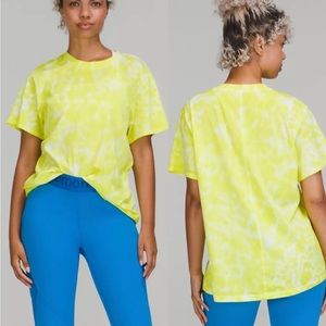 NWT Lululemon All Yours Cotton T-Shirt Tie Dye -Marmoleado Highlight yellow MAR5